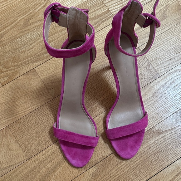 Banana Republic Women's Fuchsia Ankle-Strap Suede Stiletto Sandals - Picture 2 of 4